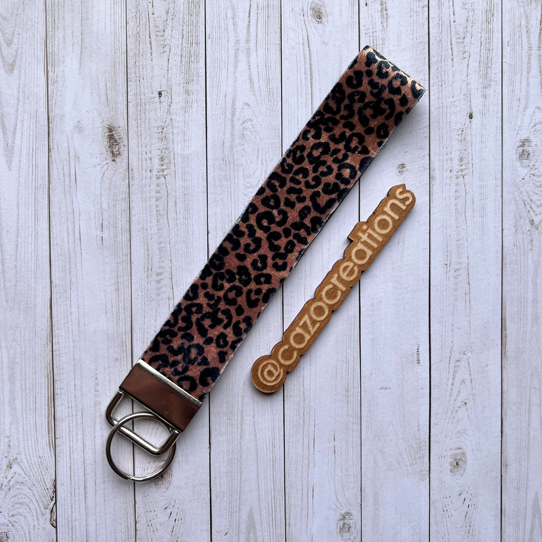 Leopard Velvet Keyfob