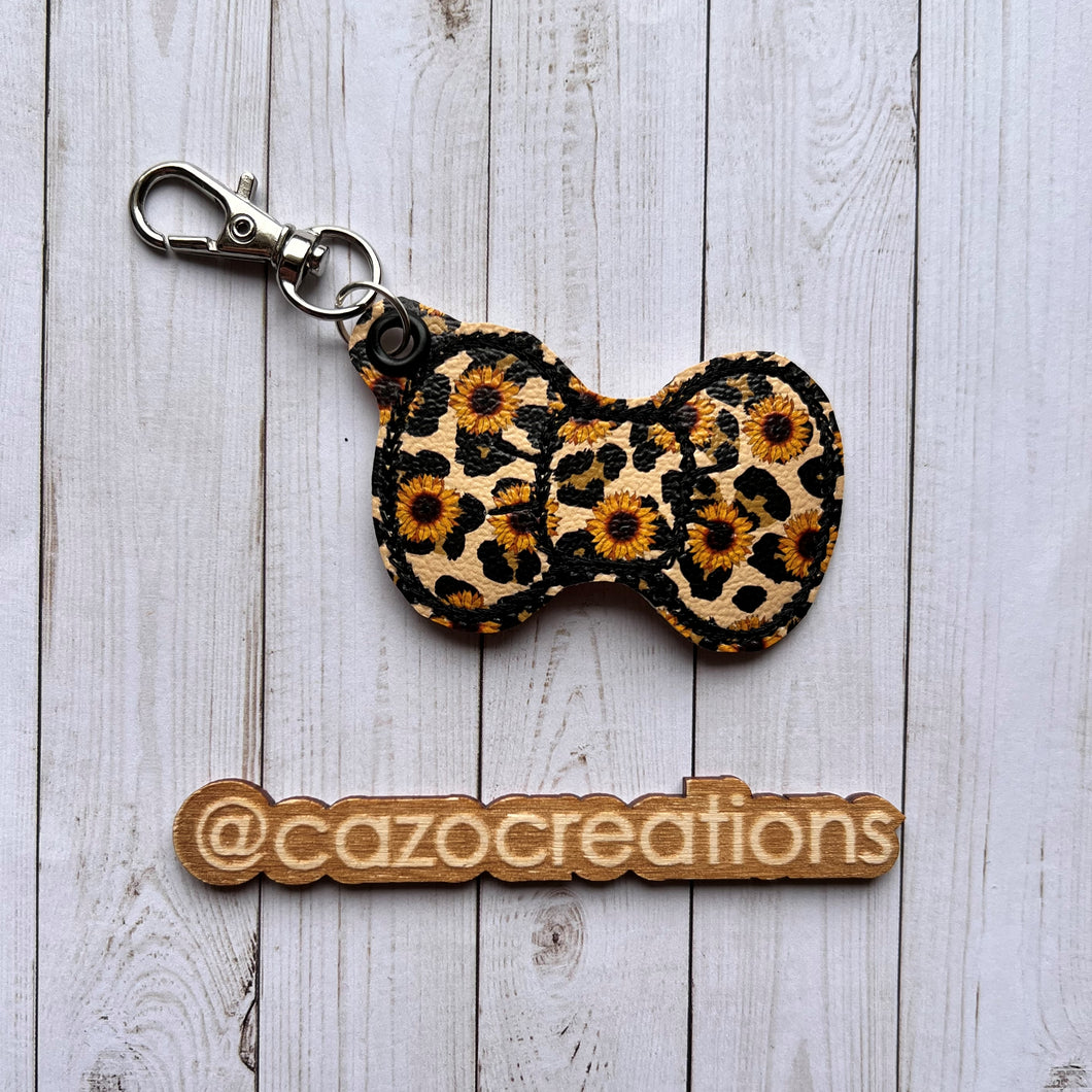 Sunflower Leopard Bow Keychain