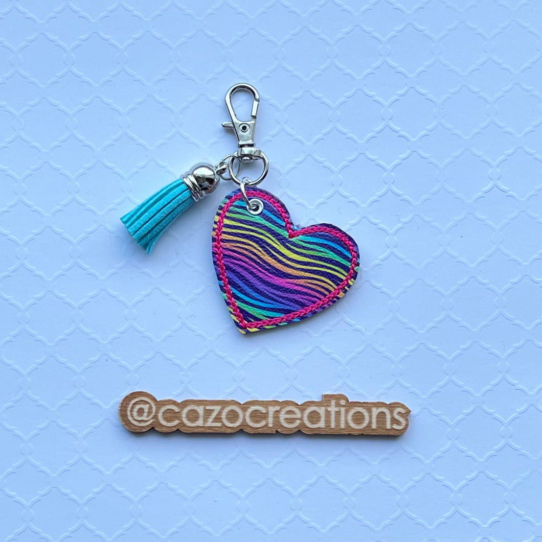 Lisa Frank Zebra Keychain