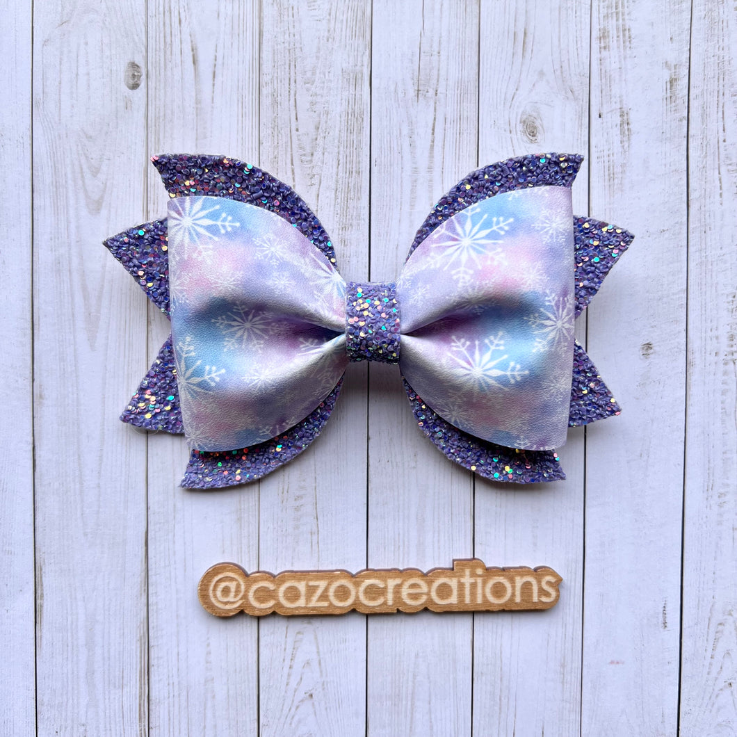 Purple Glitter Snowflake - Grace Bow