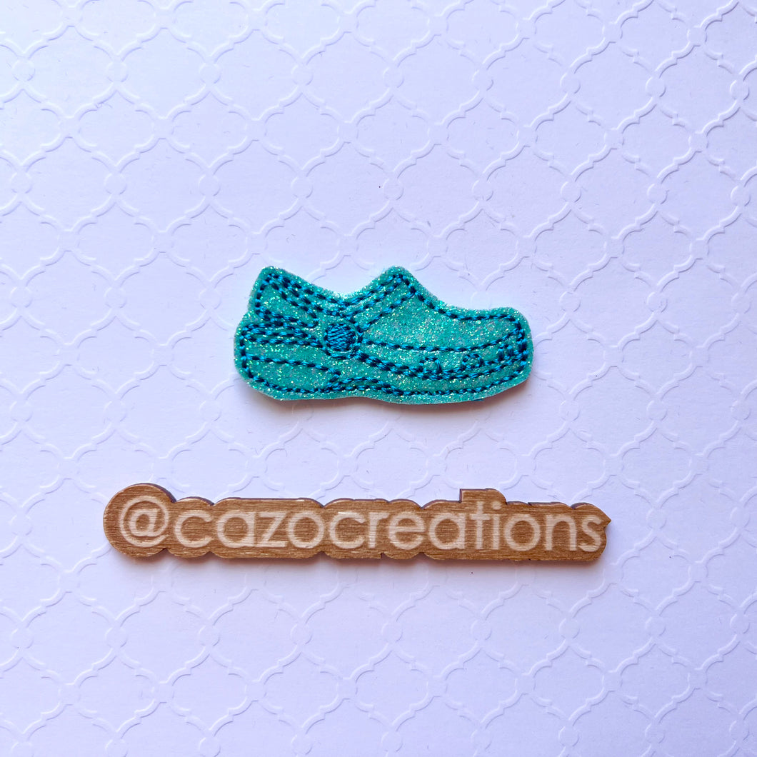 Teal Croc Shoe