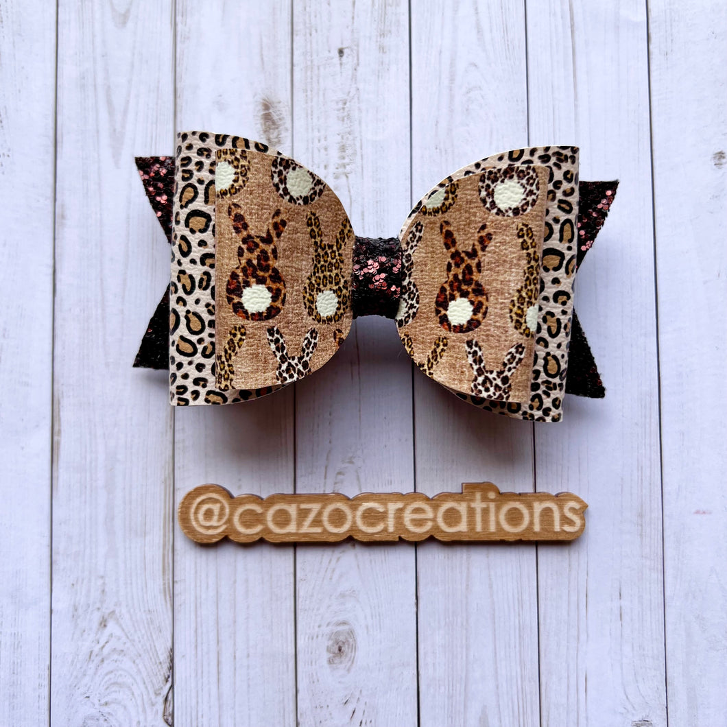 Leopard Bunny - Double Loop Harper Bow